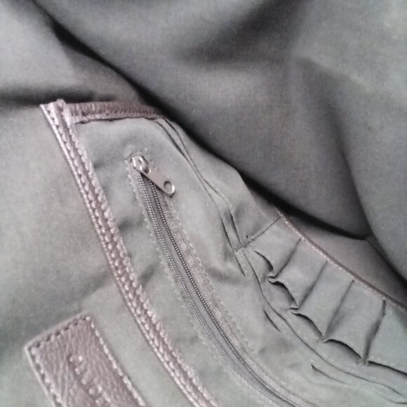 Liz Claiborne Satchel Laptop Media Career Bag Top Handle 3 Sections Brown - Picture 15 of 15